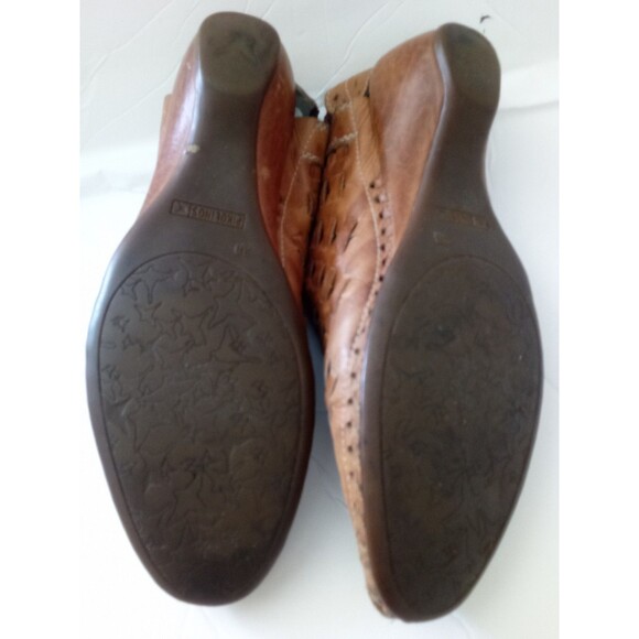 Pikolinos Women's Woven Leather Heeled Slingback Sandals Tan Size 38 US 7.5-8 - Picture 3 of 5